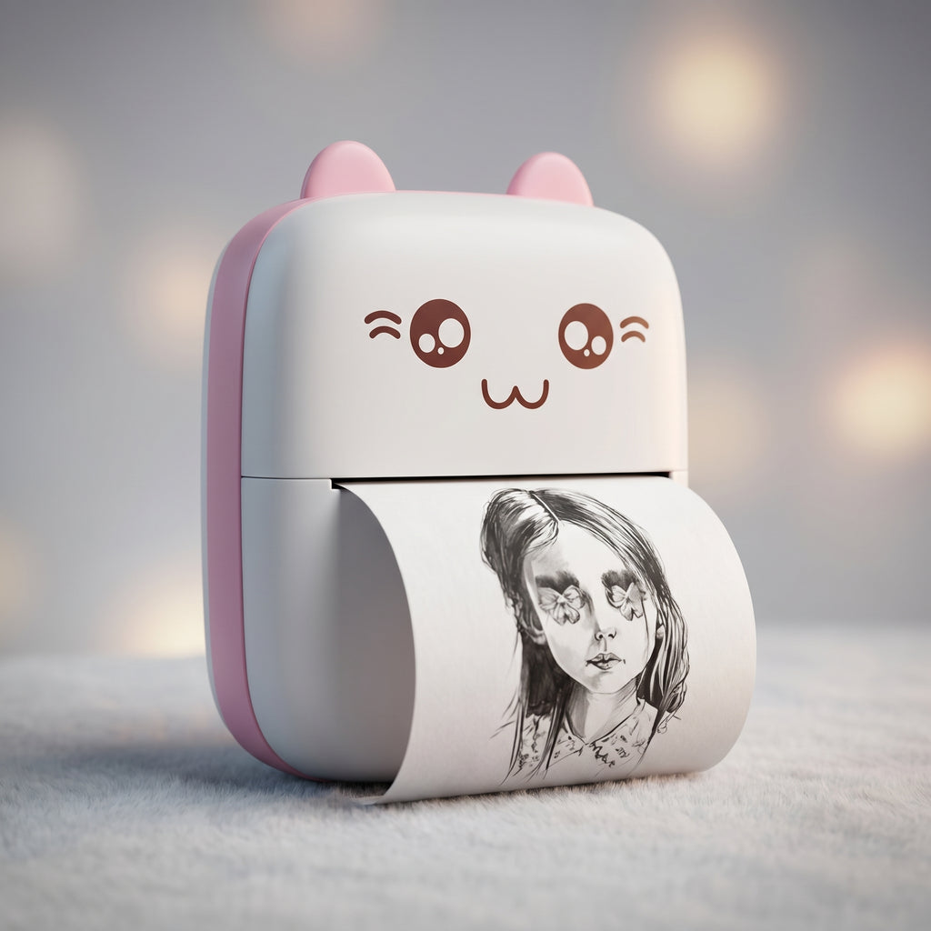 Cute Mini Bluetooth Thermal Printer - Portable Inkless Pocket Printer