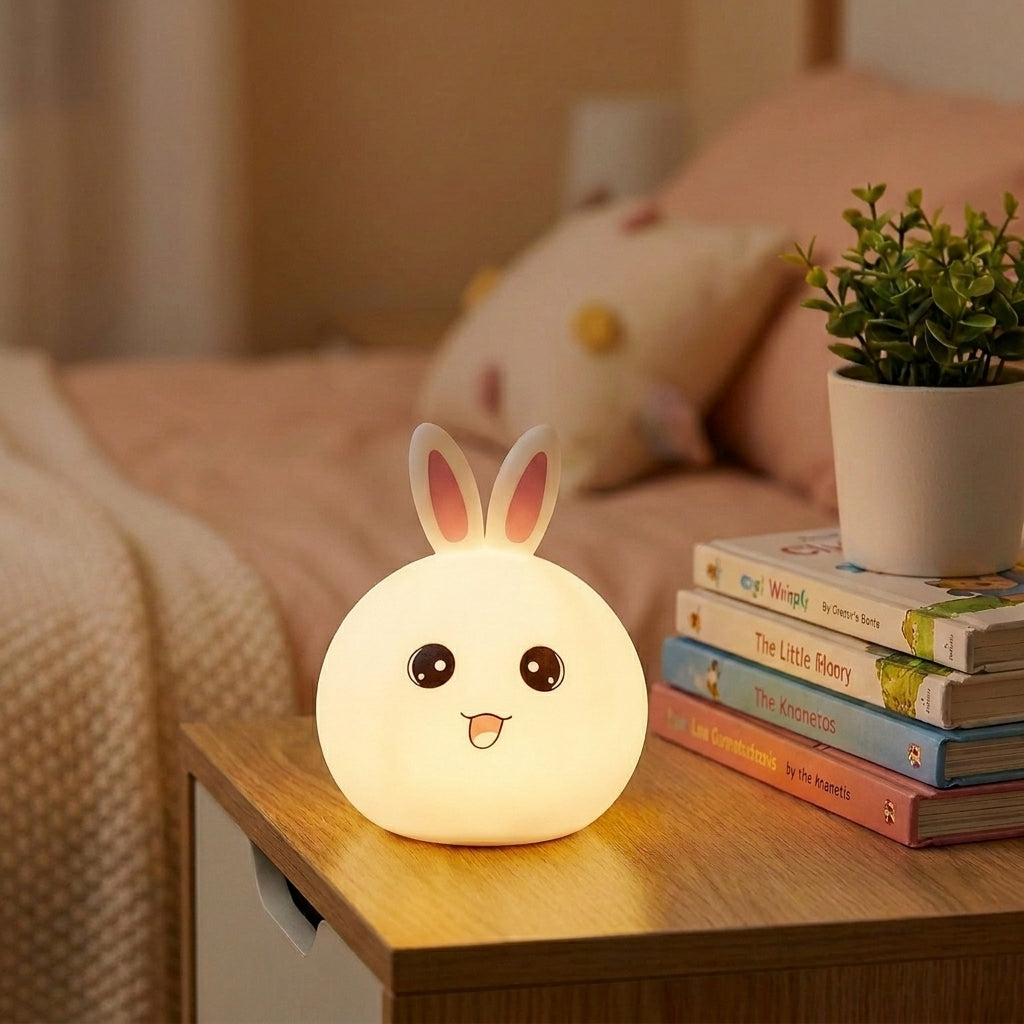 Soft Silicone Touch-Control Night Light - Color-Changing LED Bedside Lamp