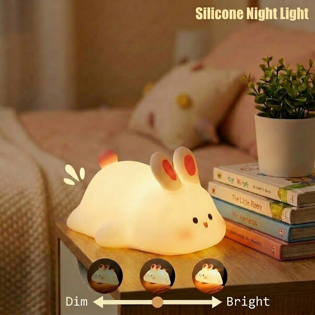 Soft Silicone Touch-Control Night Light - Color-Changing LED Bedside Lamp